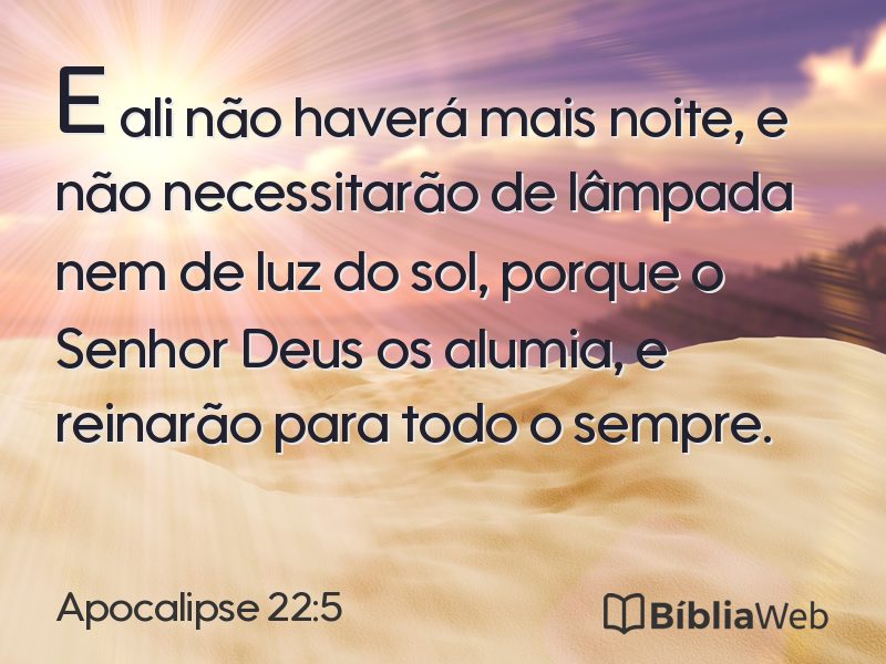 Apocalipse 22:5 em imagem para compartilhar