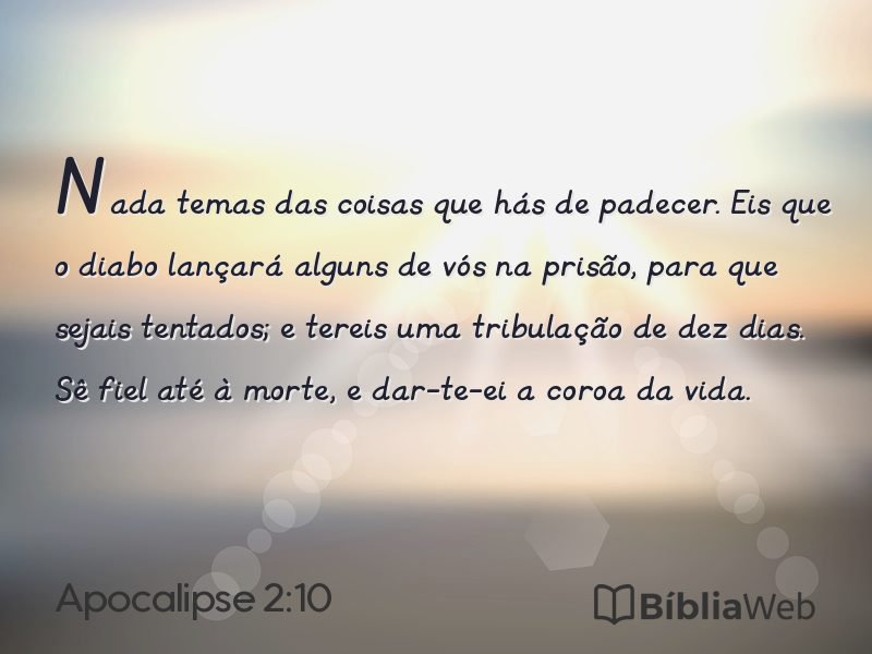 Apocalipse 2:10 em imagem para compartilhar
