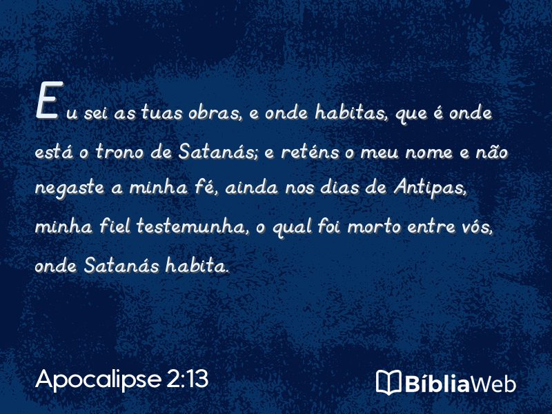 Apocalipse 2:13 em imagem para compartilhar