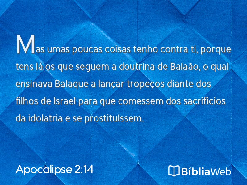 Apocalipse 2:14 em imagem para compartilhar