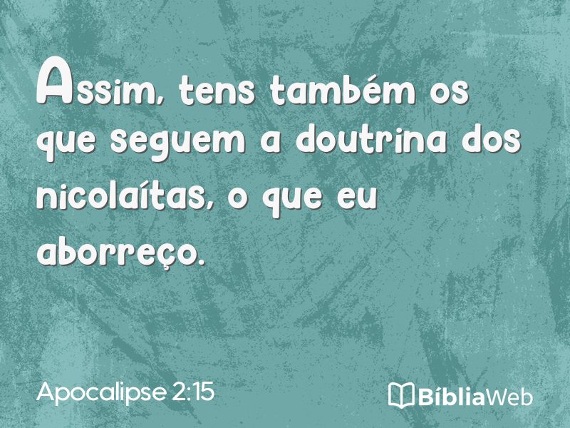 Apocalipse 2:15 em imagem para compartilhar