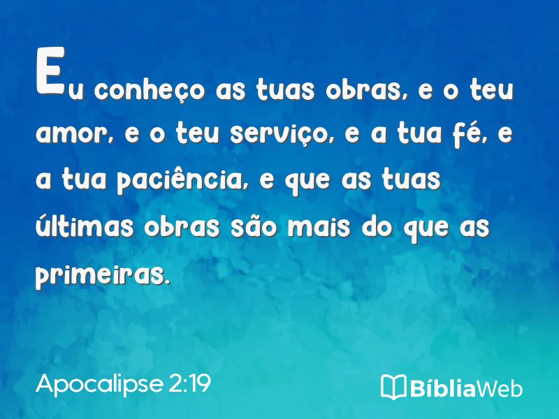 Apocalipse 2:19 em imagem para compartilhar