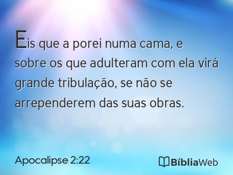 Apocalipse 2:22 em imagem para compartilhar