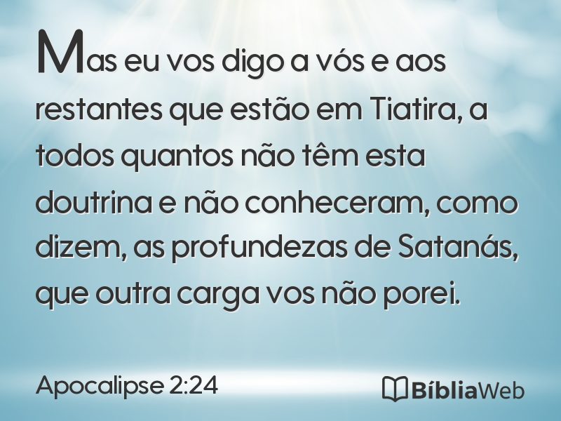 Apocalipse 2:24 em imagem para compartilhar