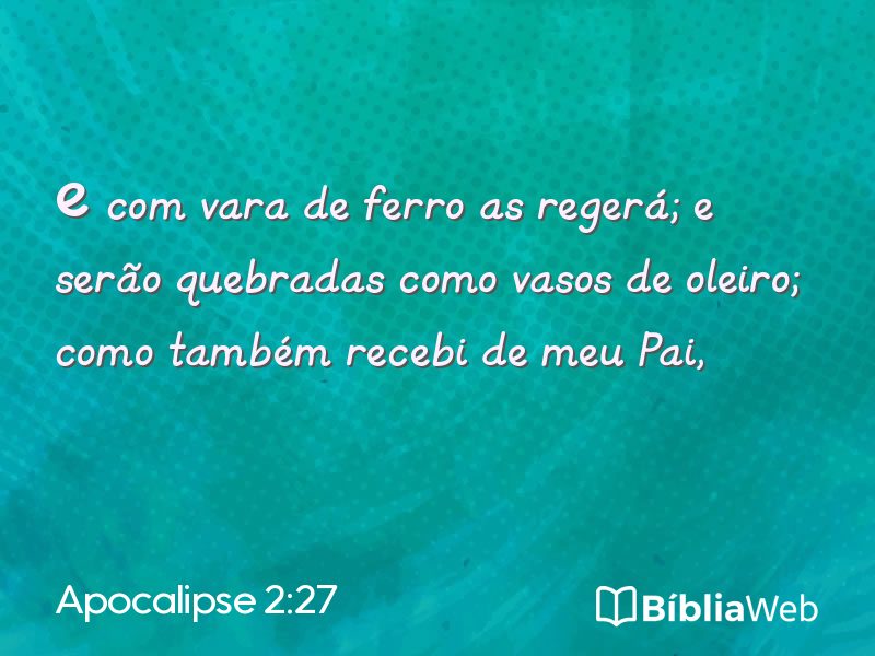 Apocalipse 2:27 em imagem para compartilhar