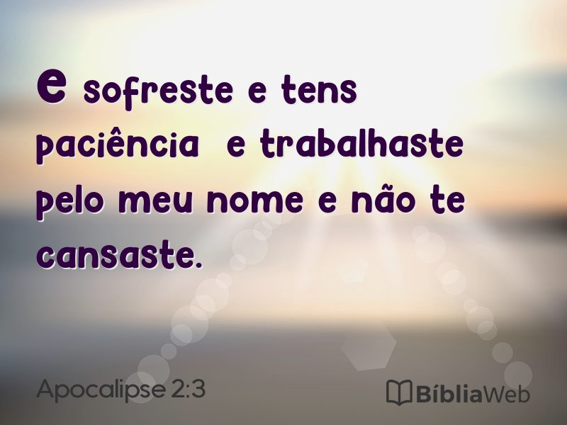 Apocalipse 2:3 em imagem para compartilhar