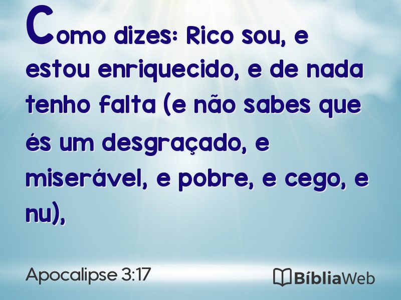 Apocalipse 3:17 em imagem para compartilhar