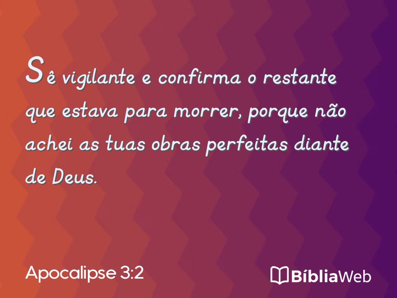 Apocalipse 3:2 em imagem para compartilhar