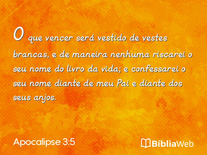 Apocalipse 3:5 em imagem para compartilhar