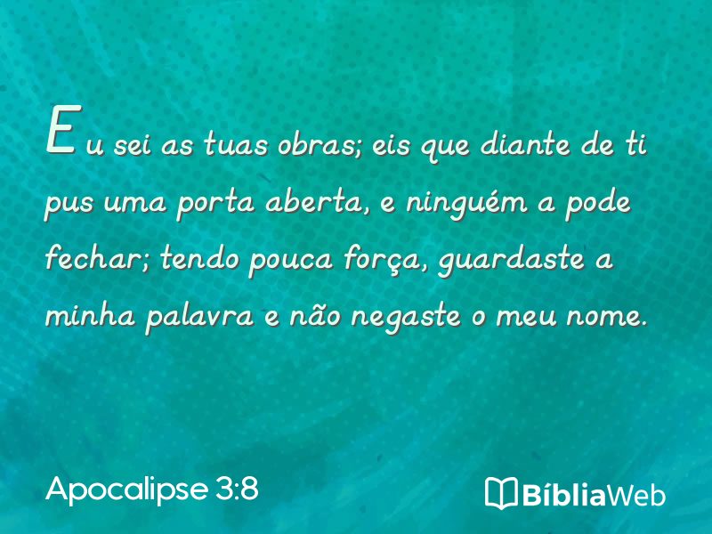 Apocalipse 3:8 em imagem para compartilhar