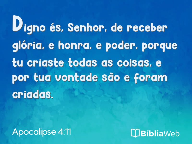 Apocalipse 4:11 em imagem para compartilhar