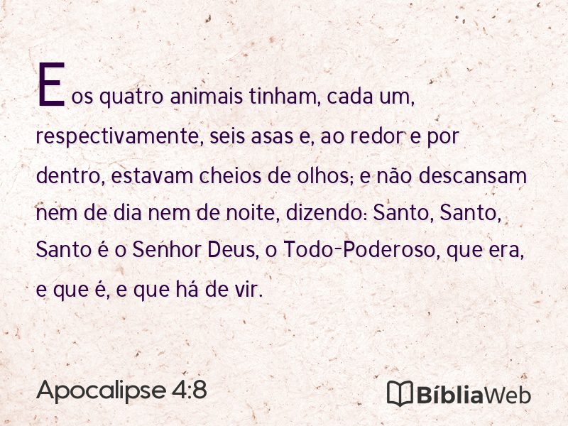 Apocalipse 4:8 em imagem para compartilhar
