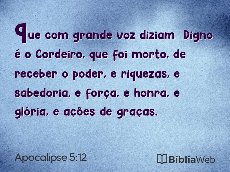 Apocalipse 5:12 em imagem para compartilhar