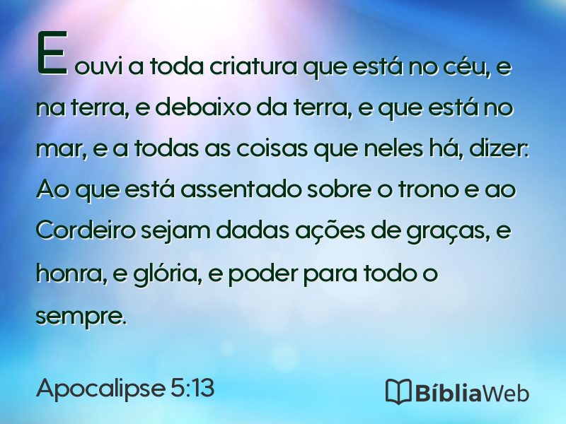 Apocalipse 5:13 em imagem para compartilhar