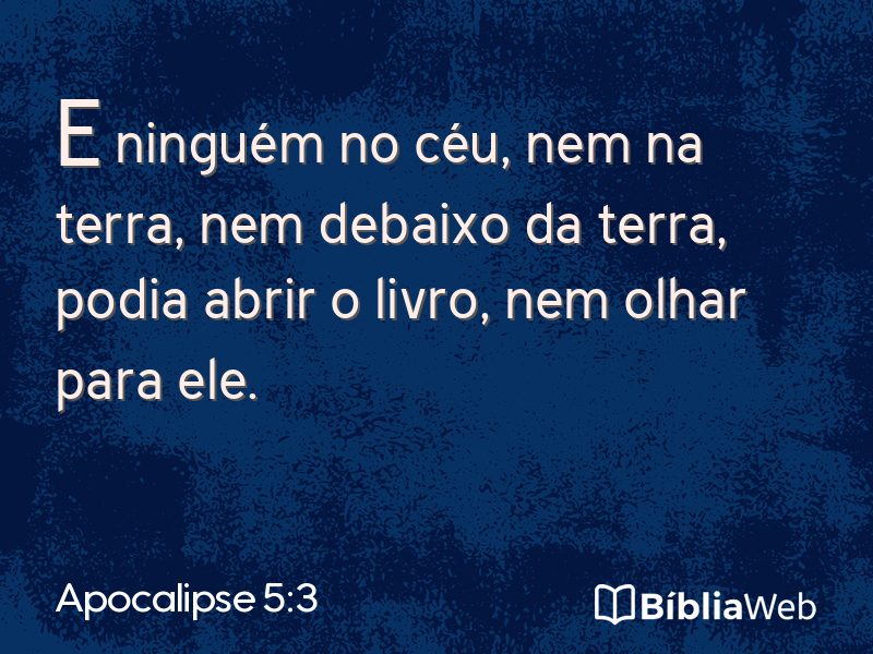 Apocalipse 5:3 em imagem para compartilhar