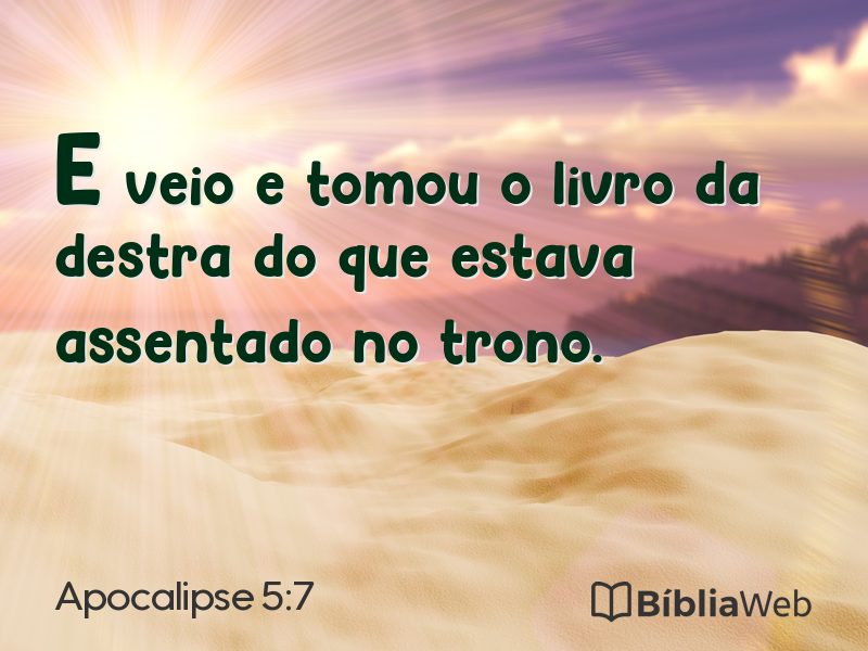 Apocalipse 5:7 em imagem para compartilhar