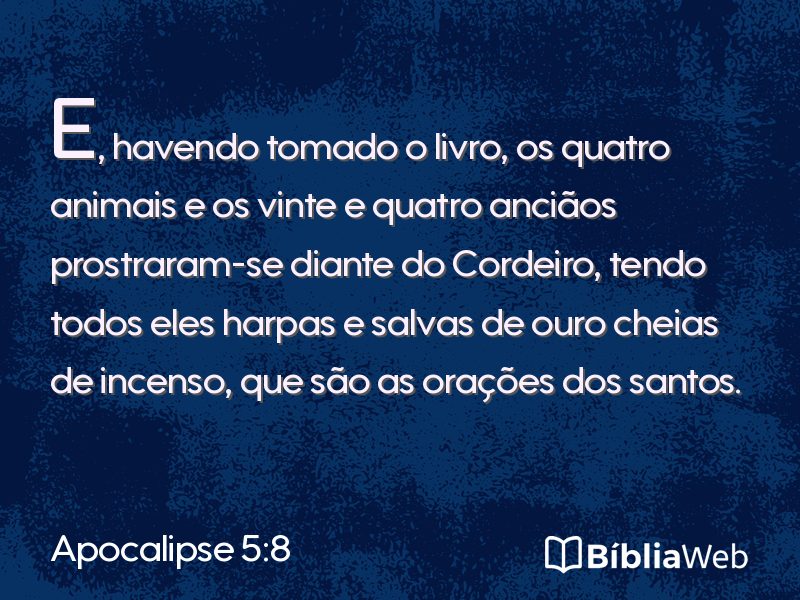 Apocalipse 5:8 em imagem para compartilhar