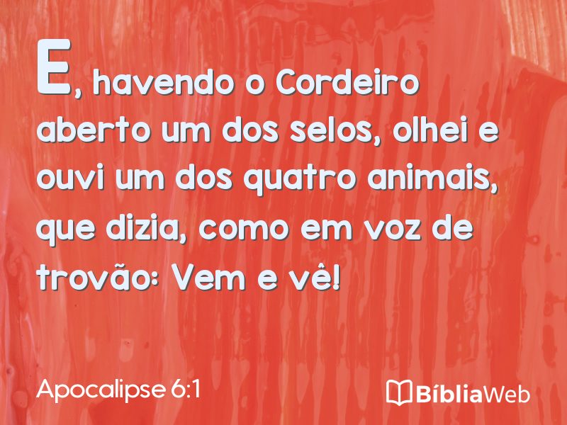 Apocalipse 6:1 em imagem para compartilhar
