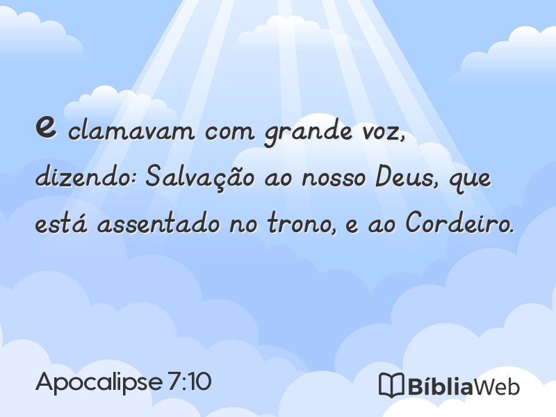 Apocalipse 7:10 em imagem para compartilhar