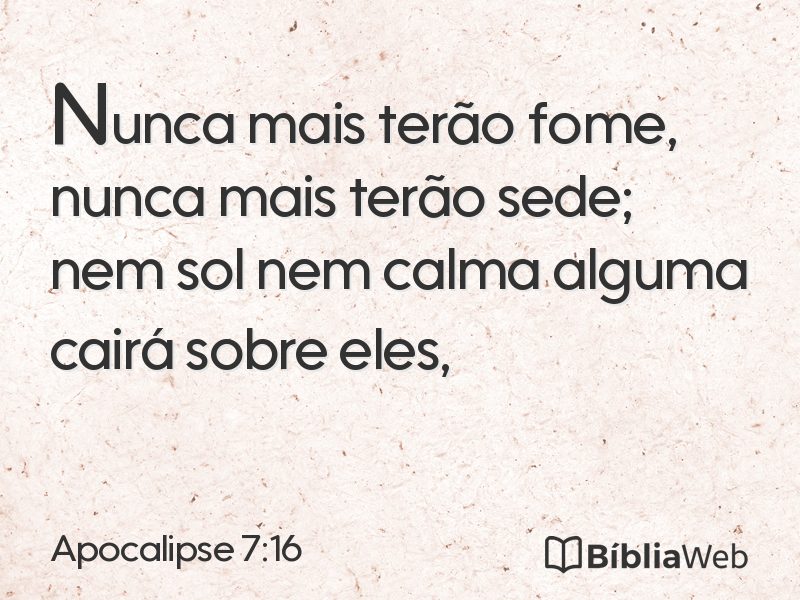 Apocalipse 7:16 em imagem para compartilhar