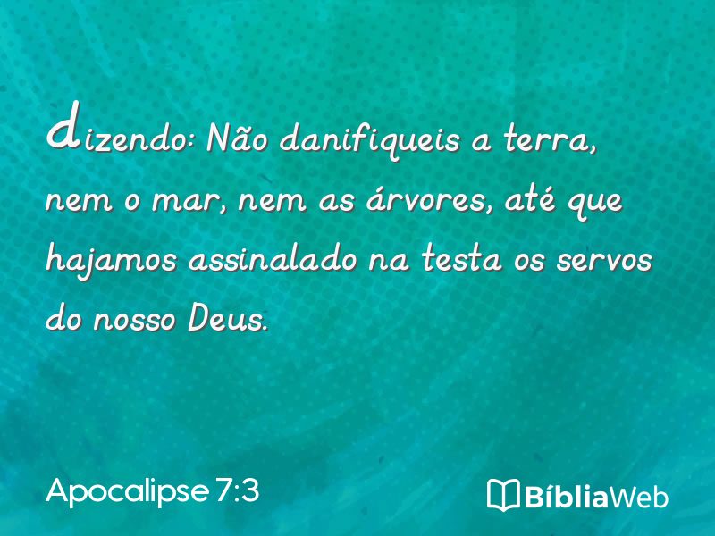 Apocalipse 7:3 em imagem para compartilhar