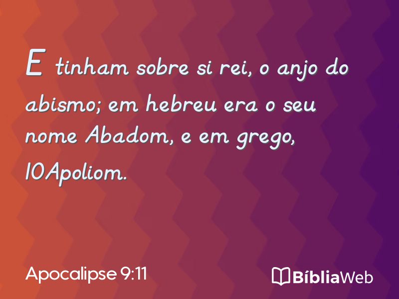 Apocalipse 9:11 em imagem para compartilhar