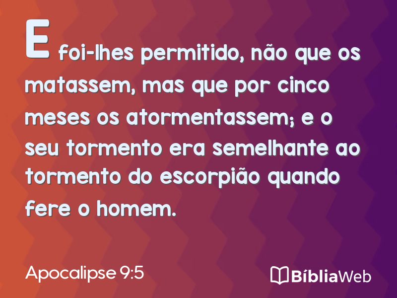 Apocalipse 9:5 em imagem para compartilhar