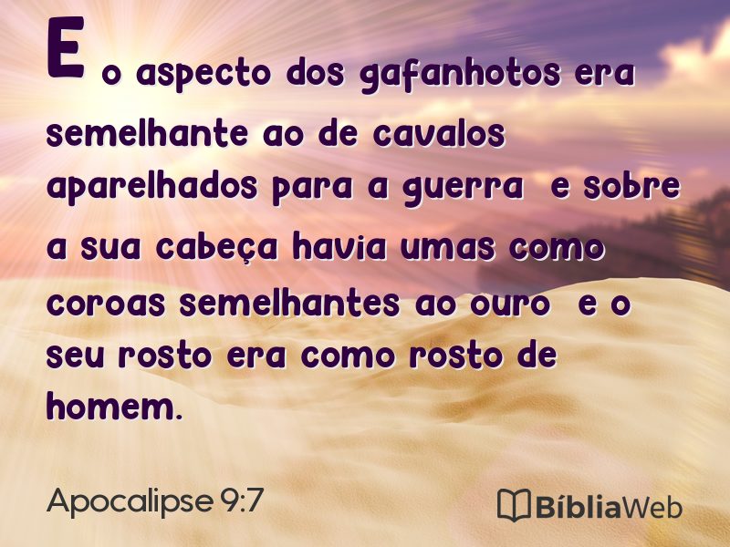 Apocalipse 9:7 em imagem para compartilhar