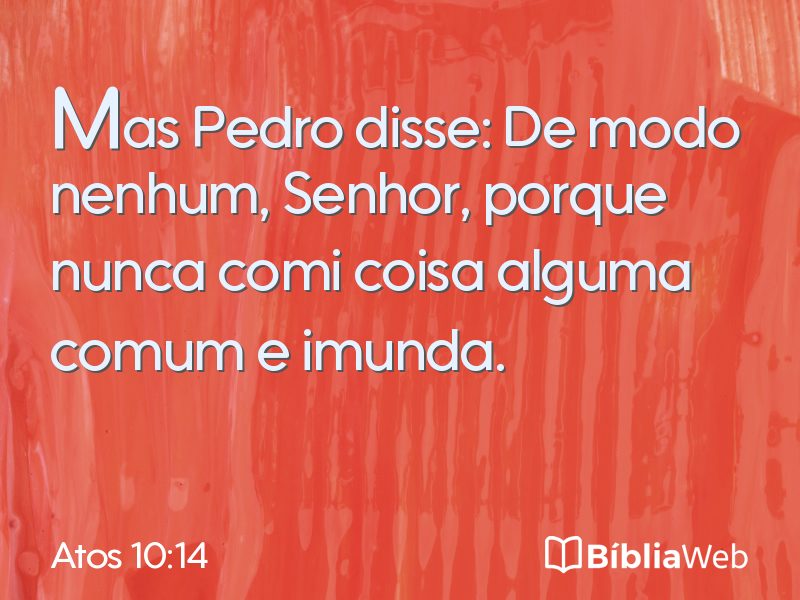 Atos 10:14 em imagem para compartilhar