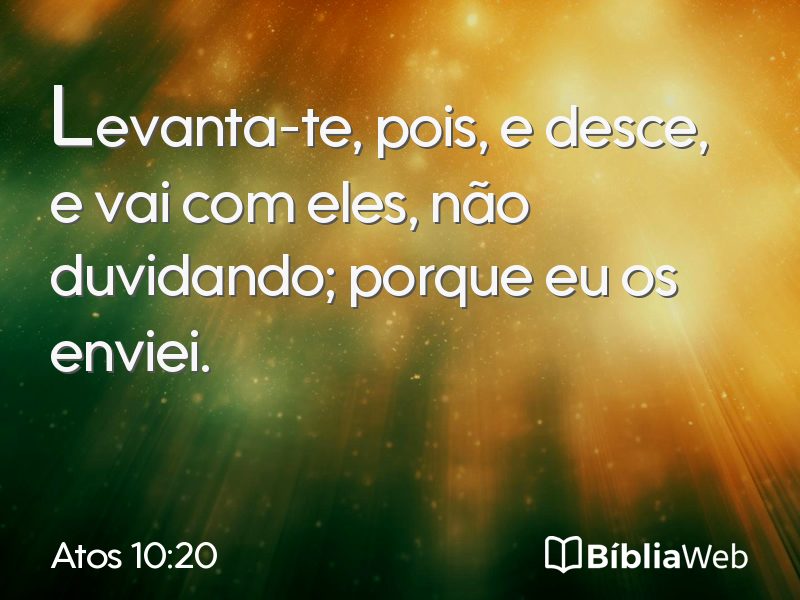 Atos 10:20 em imagem para compartilhar