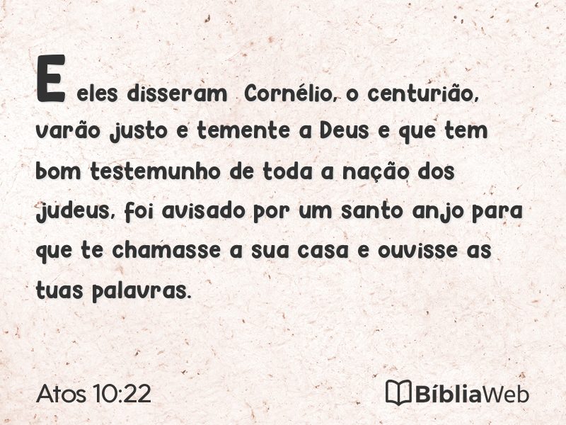 Atos 10:22 em imagem para compartilhar