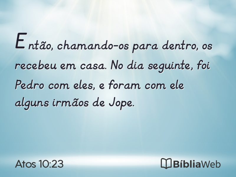 Atos 10:23 em imagem para compartilhar