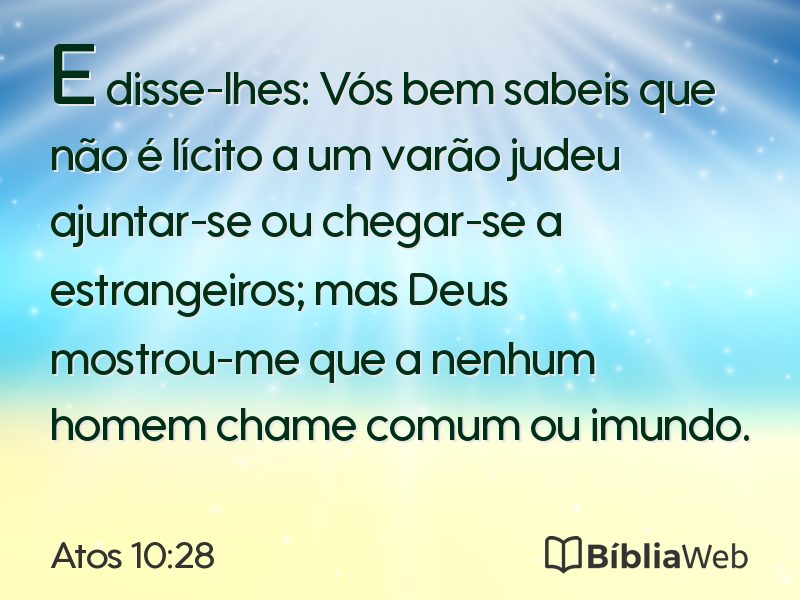 Atos 10:28 em imagem para compartilhar
