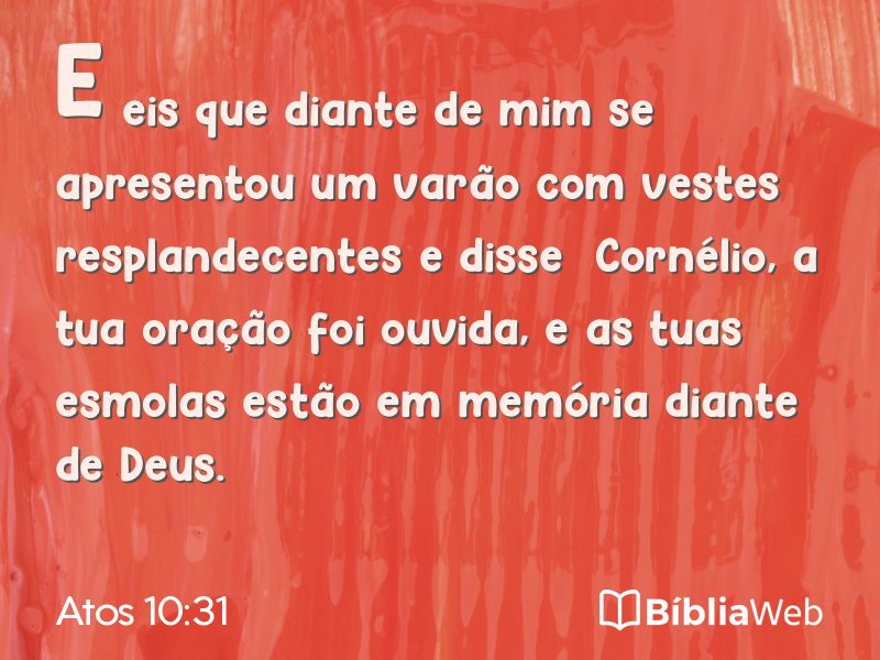 Atos 10:31 em imagem para compartilhar