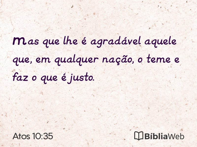 Atos 10:35 em imagem para compartilhar