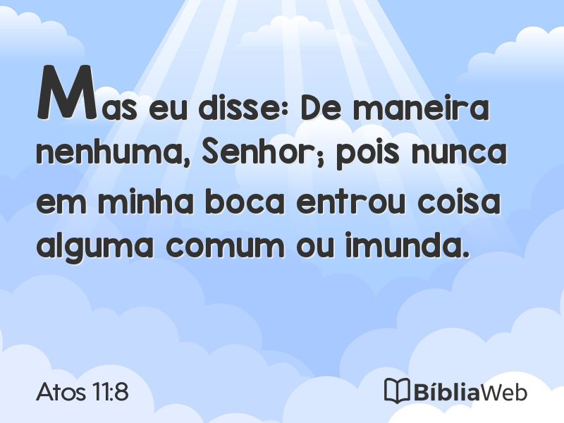 Atos 11:8 em imagem para compartilhar
