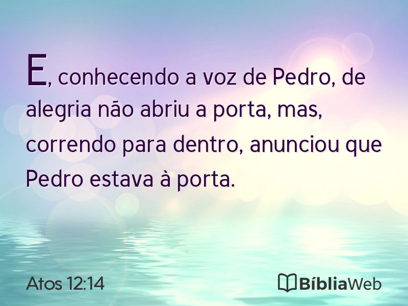 Atos 12:14 em imagem para compartilhar