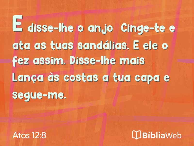 Atos 12:8 em imagem para compartilhar