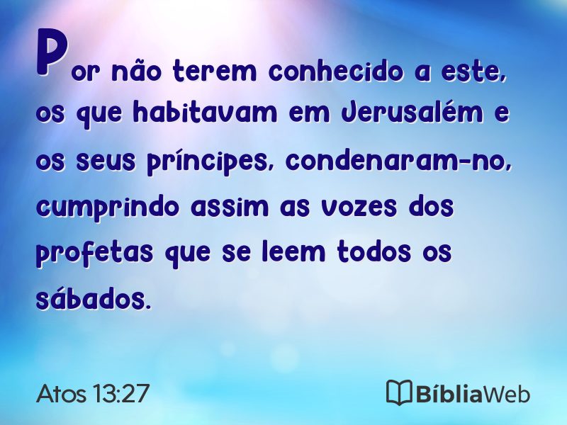 Atos 13:27 em imagem para compartilhar