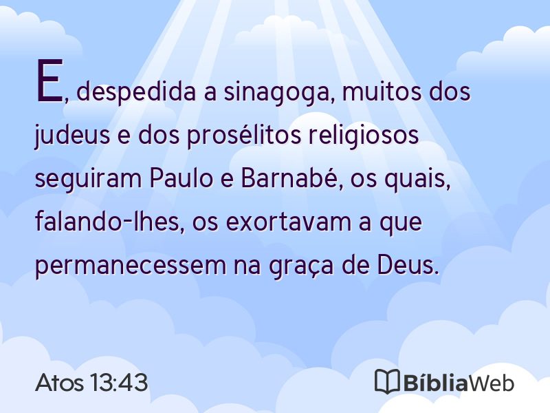 Atos 13:43 em imagem para compartilhar