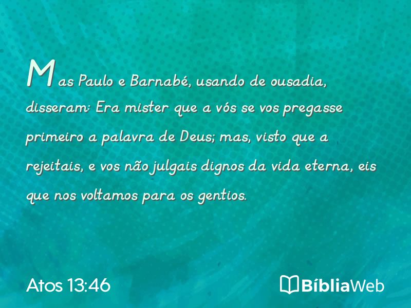 Atos 13:46 em imagem para compartilhar