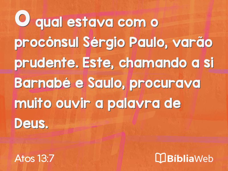 Atos 13:7 em imagem para compartilhar