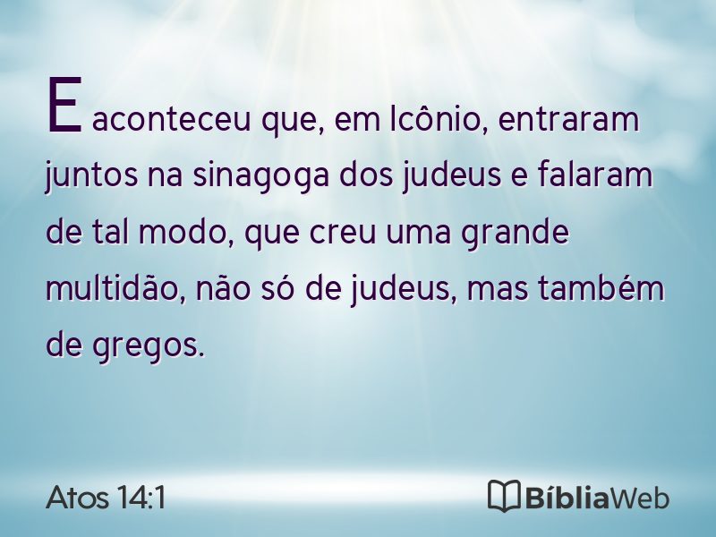Atos 14:1 em imagem para compartilhar