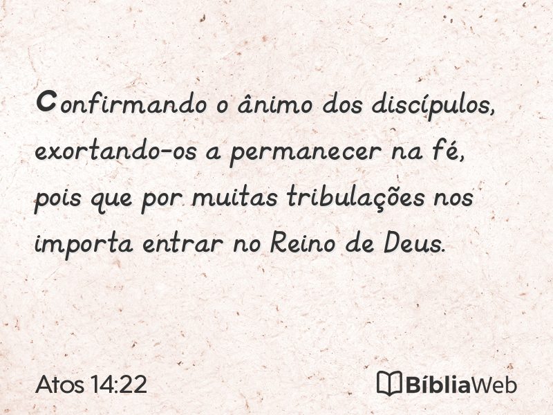 Atos 14:22 em imagem para compartilhar