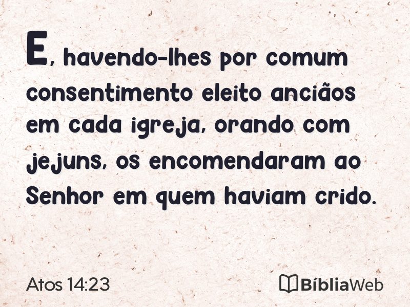 Atos 14:23 em imagem para compartilhar