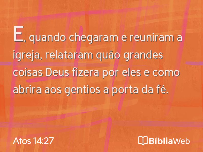 Atos 14:27 em imagem para compartilhar