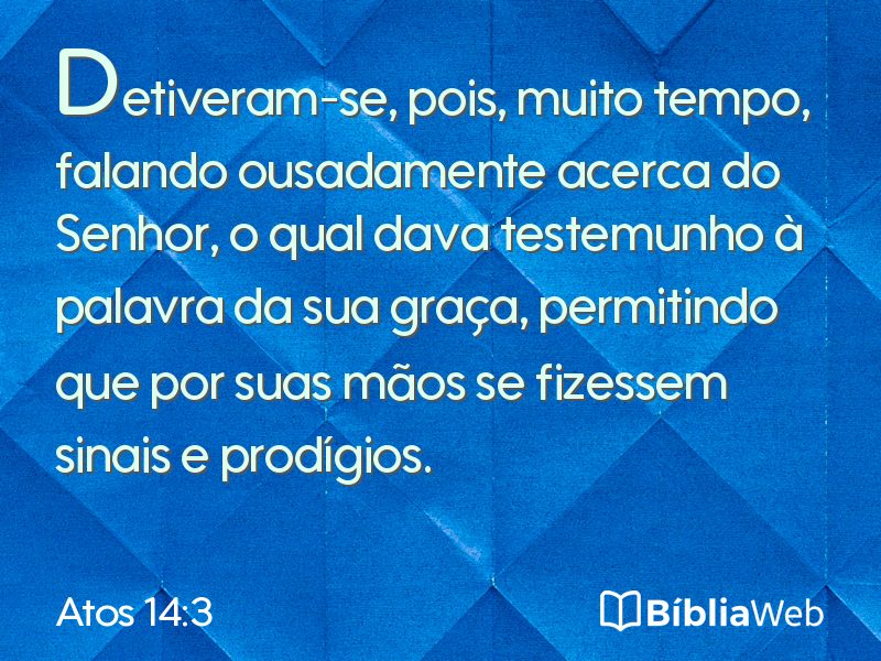 Atos 14:3 em imagem para compartilhar