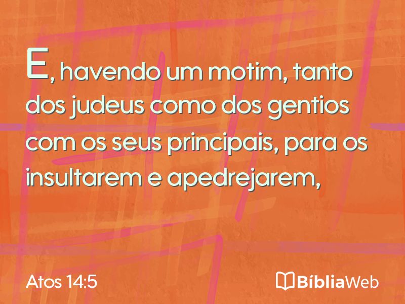 Atos 14:5 em imagem para compartilhar