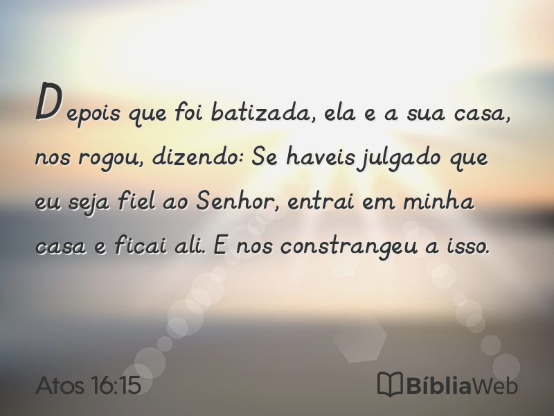Atos 16:15 em imagem para compartilhar