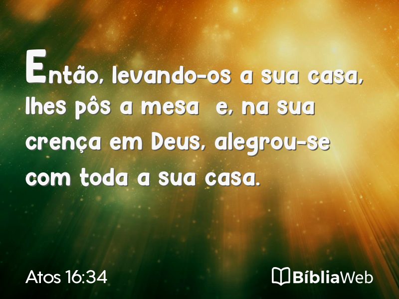 Atos 16:34 em imagem para compartilhar